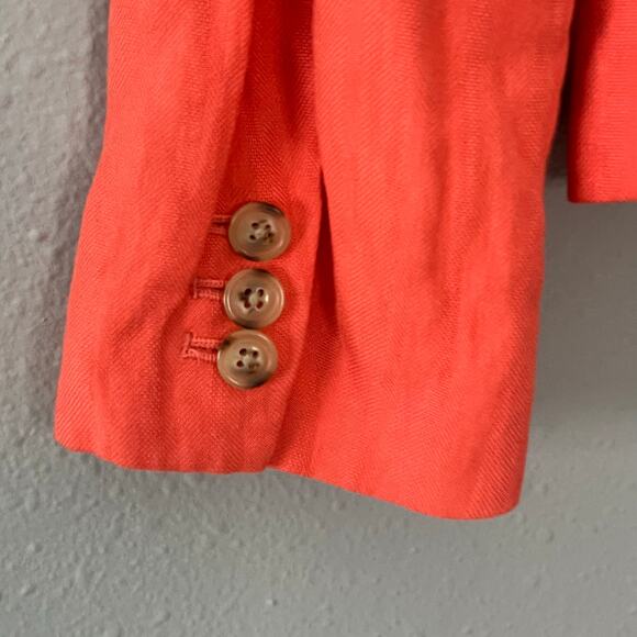 J. Crew Schoolboy Blazer Women’s Size 8 Coral Linen Blend Tailored Jacket Resort - Picture 4 of 5